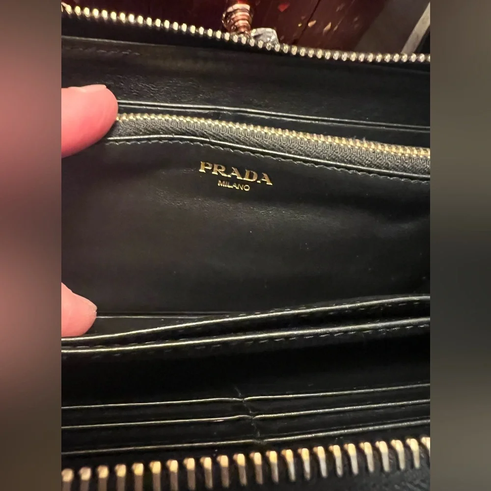 PRADA Tessuto Quilted Nylon Zip-Around Wallet w/COA